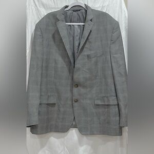 Ralph Lauren for Dillards Suit Jacket Men's Size 52R Silk Wool Grey Plaid Blazer